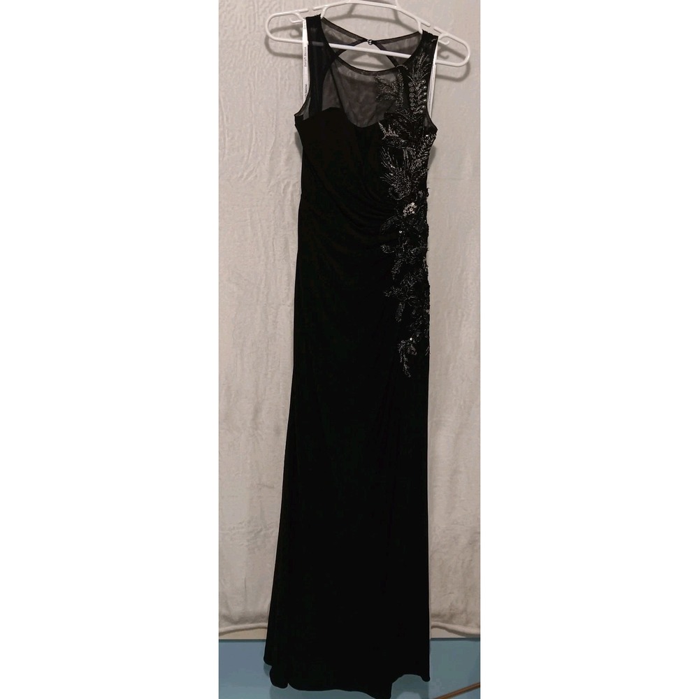 David's Bridal Illusion Tank Dress With Sequin Embroidered Embelishments  Size 2